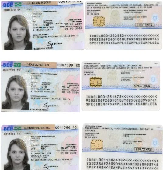 Belgium Residence Permit Card